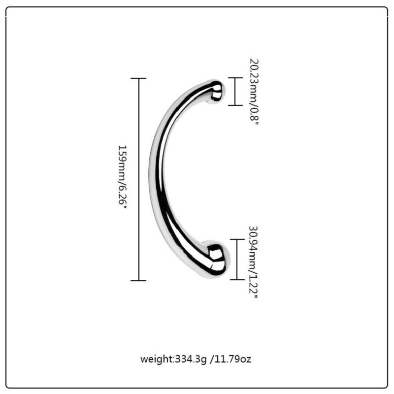 Steel Prostate Metal Double-ended Prostate Massager G-Spot Stimulator SQ10376 - CHASTITYGO