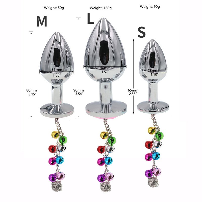 Metal Anal Plug With Bells Q404028 - CHASTITYGO